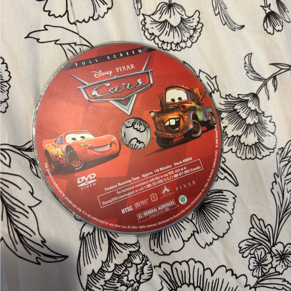 Pixar Cars DVD